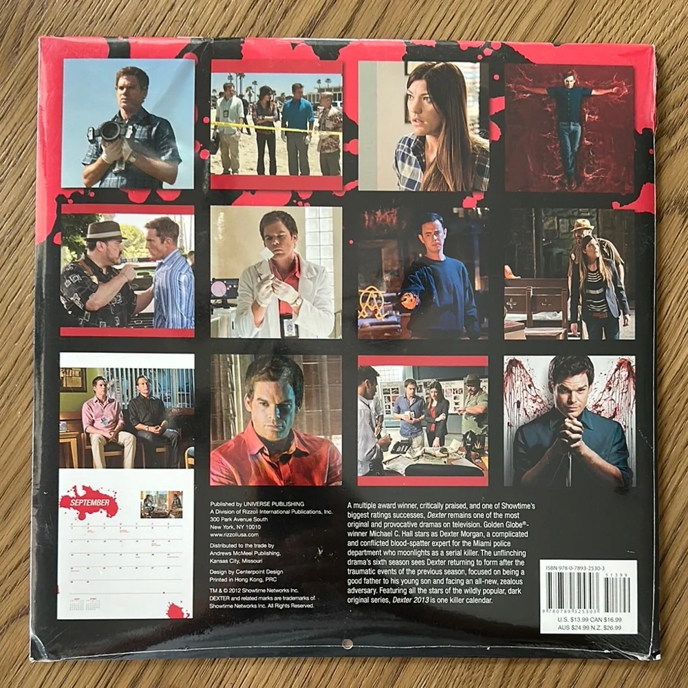 Collectible Dexter 2013 Calendar Factory Sealed Never Opened
